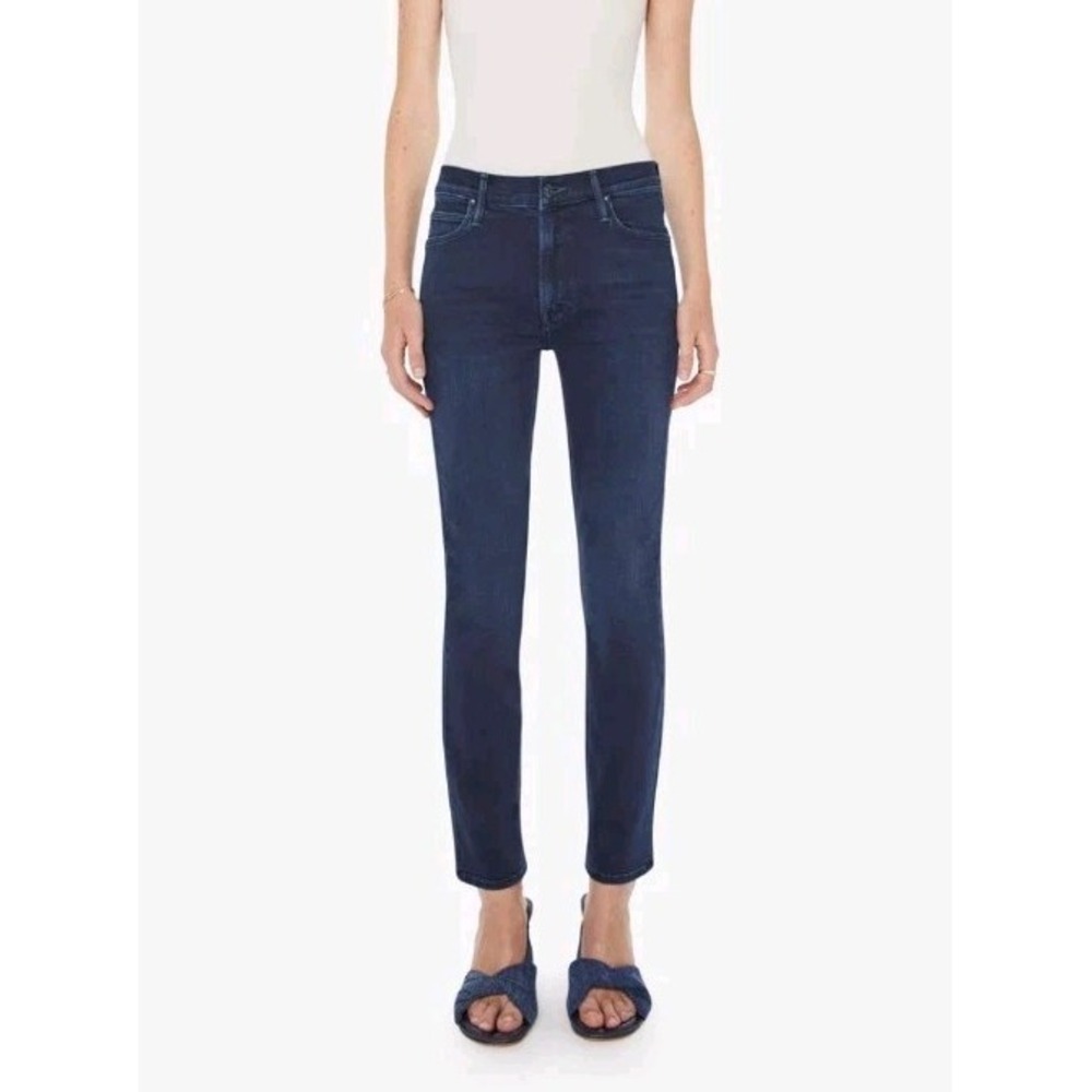 Mother Mid Rise Dazzler Ankle Pardon My French Dark Wash Denim Jeans Size 26